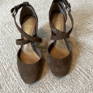 Lauren by Ralph Lauren ankle strap pumps.